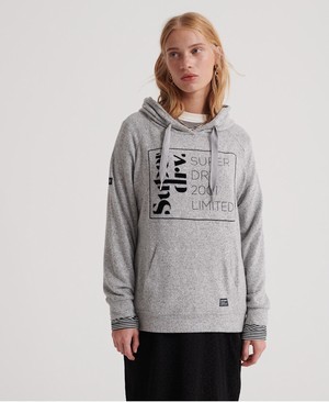 Superdry Supersoft Oversized Graphic Női Kapucnis Pulóver Szürke | ERHFB5978